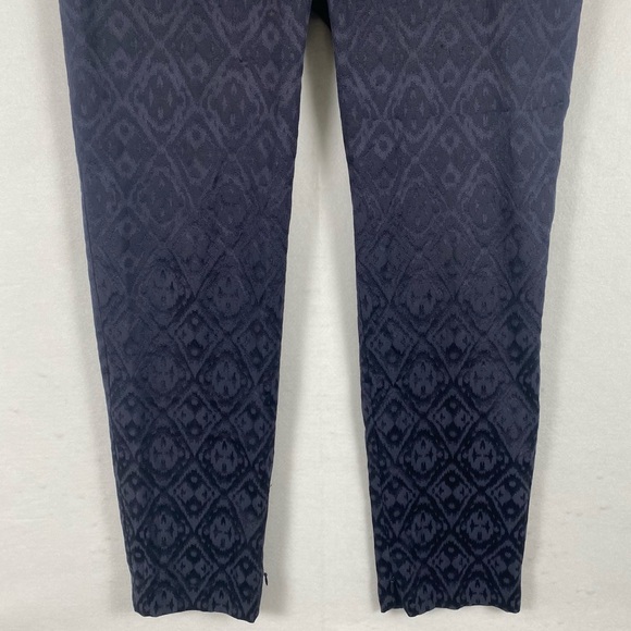 Chico's | Women's Size 0.5 | Navy Blue w/ Shimmer Design Cropped Ankle Pants | - Picture 4 of 7